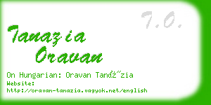 tanazia oravan business card